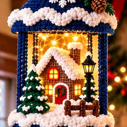3 Christmas Lantern Crochet Patterns Bundle PDF – Snowman, Cottage & Santa