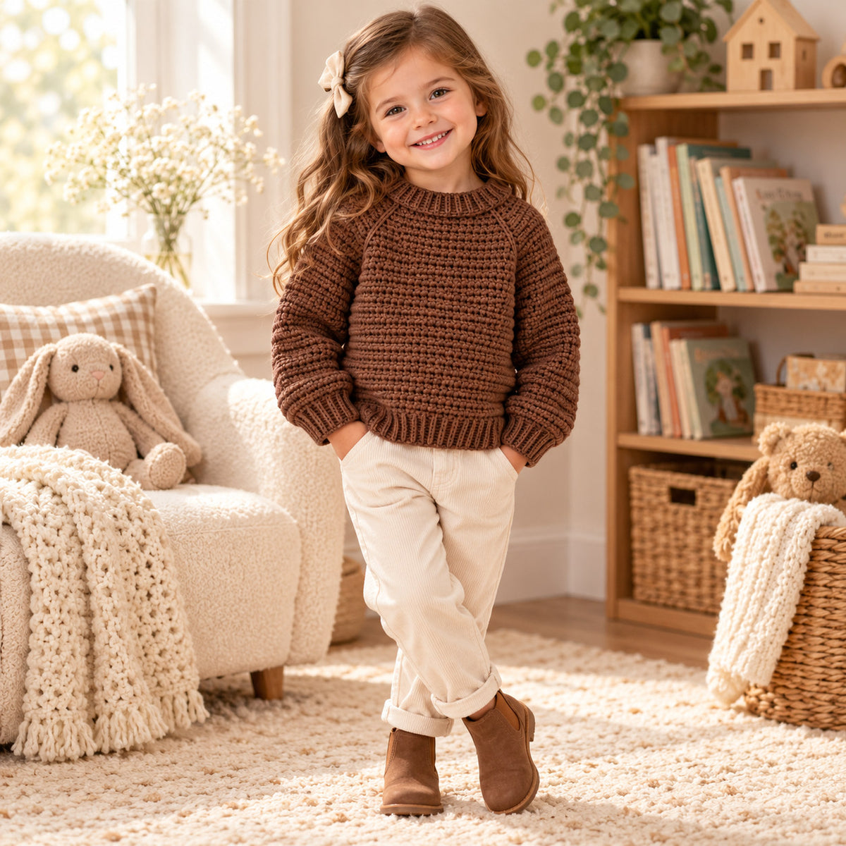 Kids Seamless Raglan Sweater Crochet Pattern PDF – Sizes 1–10 Years
