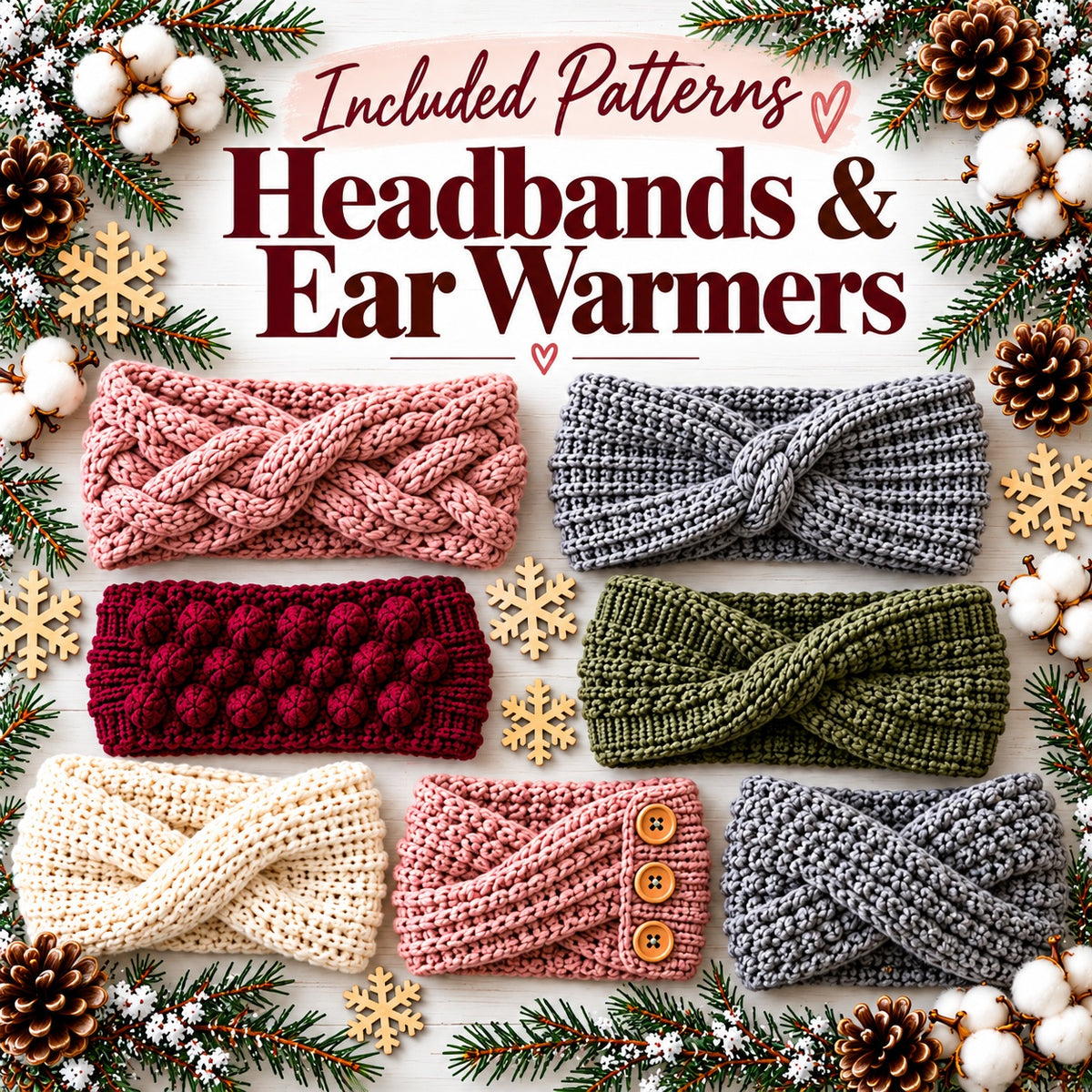 50 Winter Accessories Crochet Patterns Bundle PDF – Scarves, Mittens, Cowls & More