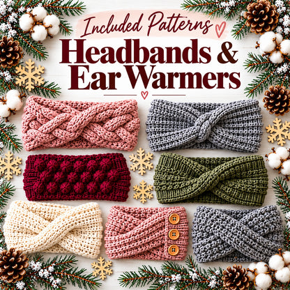 50 Winter Accessories Crochet Patterns Bundle PDF – Scarves, Mittens, Cowls & More