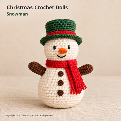 5 Christmas Crochet Doll Patterns Bundle PDF – Santa, Mrs Claus, Elf, Snowman & Reindeer