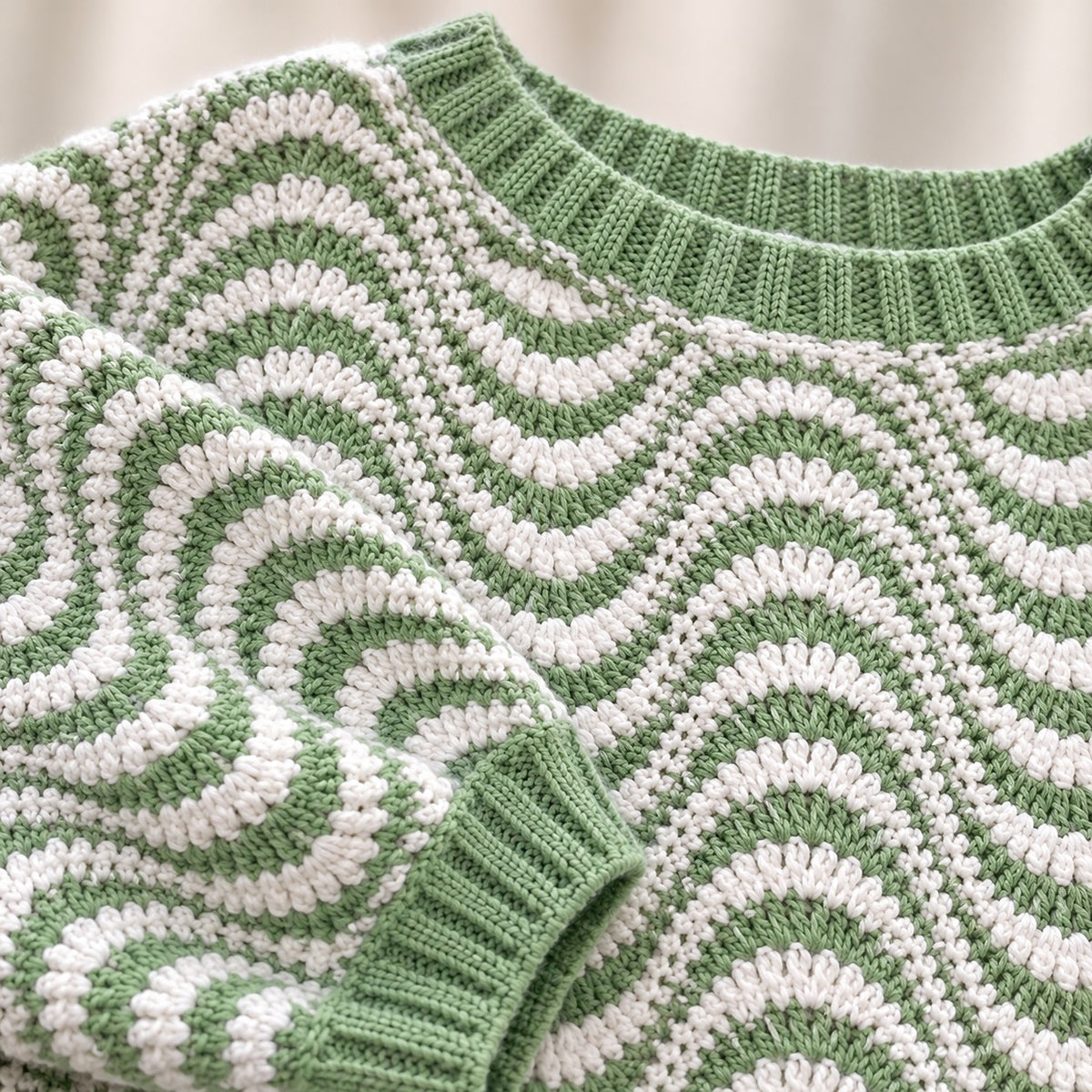 Wavy Striped Sweater Crochet Pattern PDF – Oversized Women’s Pullover