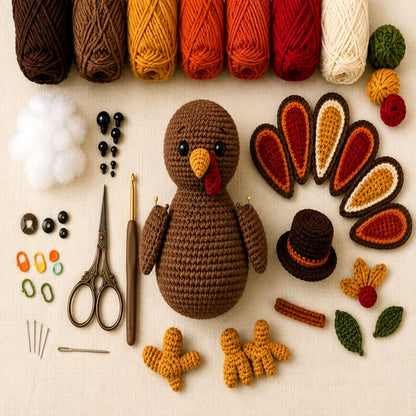 Thanksgiving Turkey Crochet Pattern PDF – Cute Fall Amigurumi Decor