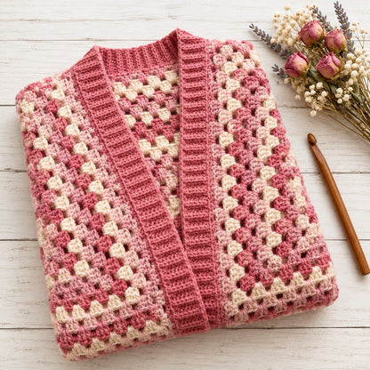 Granny Hexagon Cardigan Crochet Pattern PDF – XS–5XL Hexi Sweater