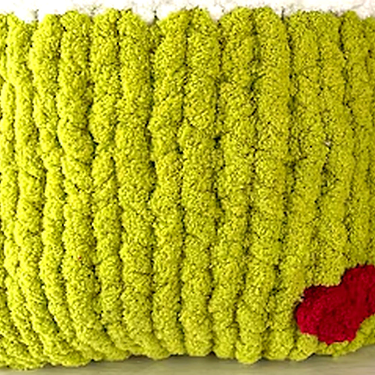 Mischievous Green Santa Pillow Hand Knit Pattern PDF – Chunky Christmas Decor