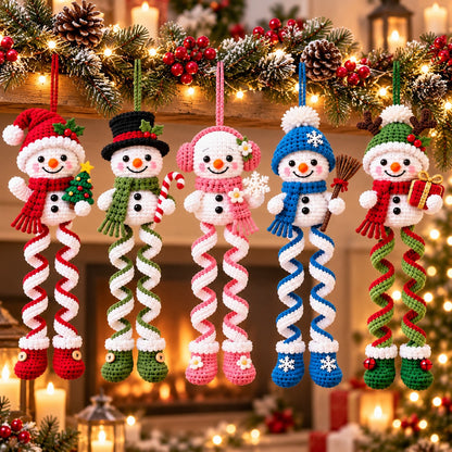 Crochet Snowman Ornament Pattern PDF – Spiral Leg Christmas Amigurumi