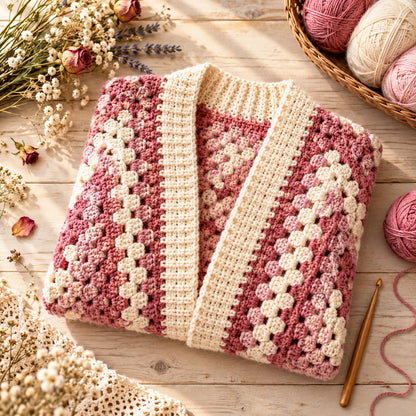 Granny Hexagon Cardigan Crochet Pattern PDF – Oversized Hexicardi Sweater