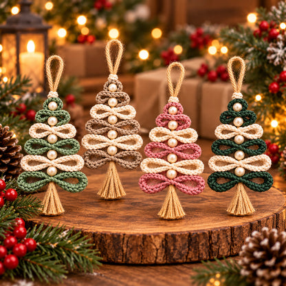 Crochet Christmas Tree Ornament Pattern PDF – Pearls & Tassel