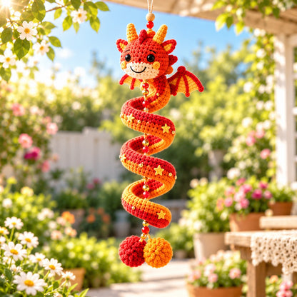 Crochet Dragon Spiral Hanging Pattern PDF – Beginner Fantasy Wall Decor