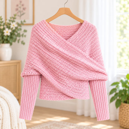 Crochet Sweater Scarf Pattern PDF – Cozy Wearable Wrap