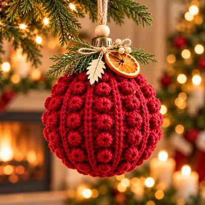 Rustic Chunky Christmas Bauble Crochet Pattern PDF – Twisted Rib Ornaments