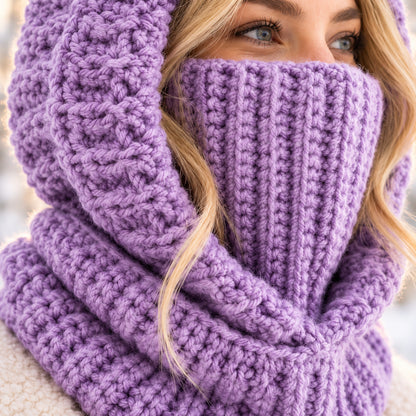 3-in-1 Crochet Balaclava Hood Pattern PDF – Ribbed Turtleneck Cowl