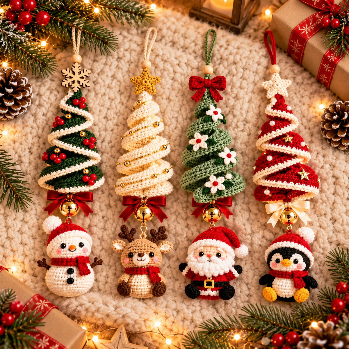 Spiral Christmas Tree Ornament Crochet Pattern PDF – Digital Holiday Pattern