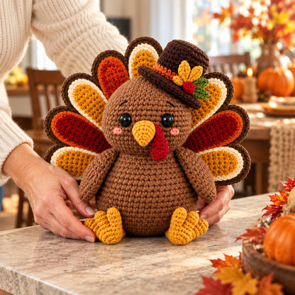 Thanksgiving Turkey Crochet Pattern PDF – Cute Fall Amigurumi Decor