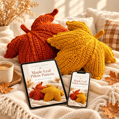 Maple Leaf Pillow Crochet Pattern PDF – Beginner Fall Home Decor