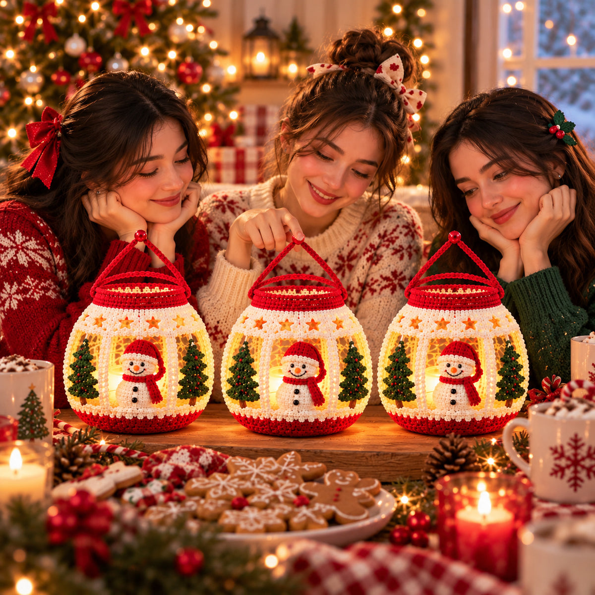 Christmas Snowman Lantern Crochet Pattern PDF – Amigurumi LED Winter Decor