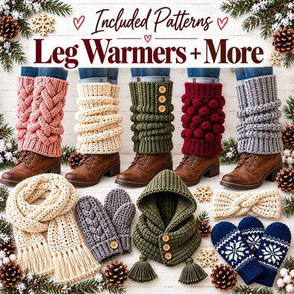 50 Winter Accessories Crochet Patterns Bundle PDF – Scarves, Mittens, Cowls & More