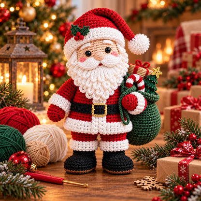 Amigurumi Santa Claus Crochet Pattern PDF – 5 Languages, 11 in Christmas Doll