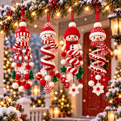 Snowman Spiral Hanging Crochet Pattern PDF – Christmas Mobile & Ornament Decor