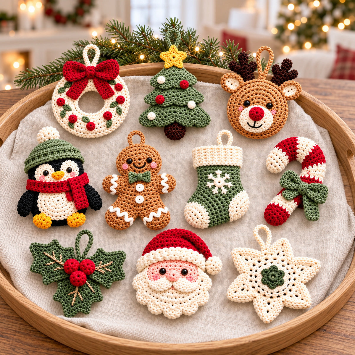 10 Christmas Crochet Ornament Patterns Bundle PDF – Holiday Tree Decorations