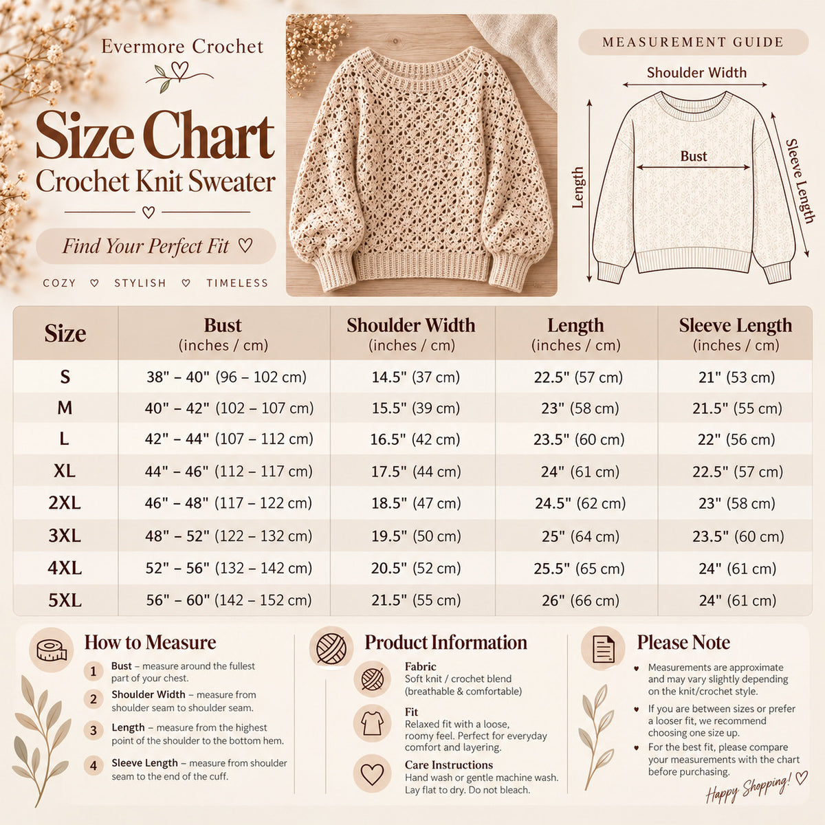 Crochet Lace Pullover Pattern PDF – Balloon Sleeve Openwork Sweater
