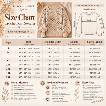 Crochet Lace Pullover Pattern PDF – Balloon Sleeve Openwork Sweater
