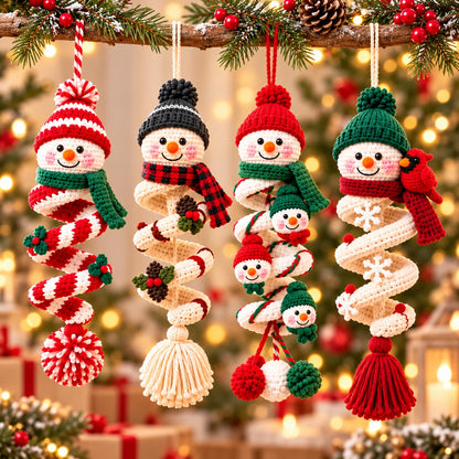 Snowman Spiral Ornament Crochet Kit – Beginner Christmas DIY Hanging Decor