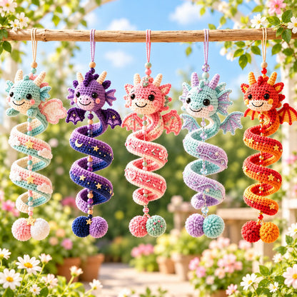 Crochet Dragon Spiral Hanging Pattern PDF – Beginner Fantasy Wall Decor