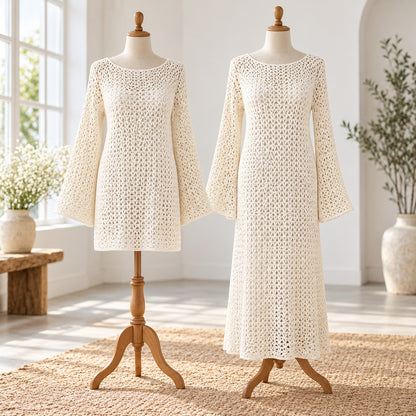Laguna Dress Crochet Pattern PDF – Made-to-Measure Mesh Beach Cover Up