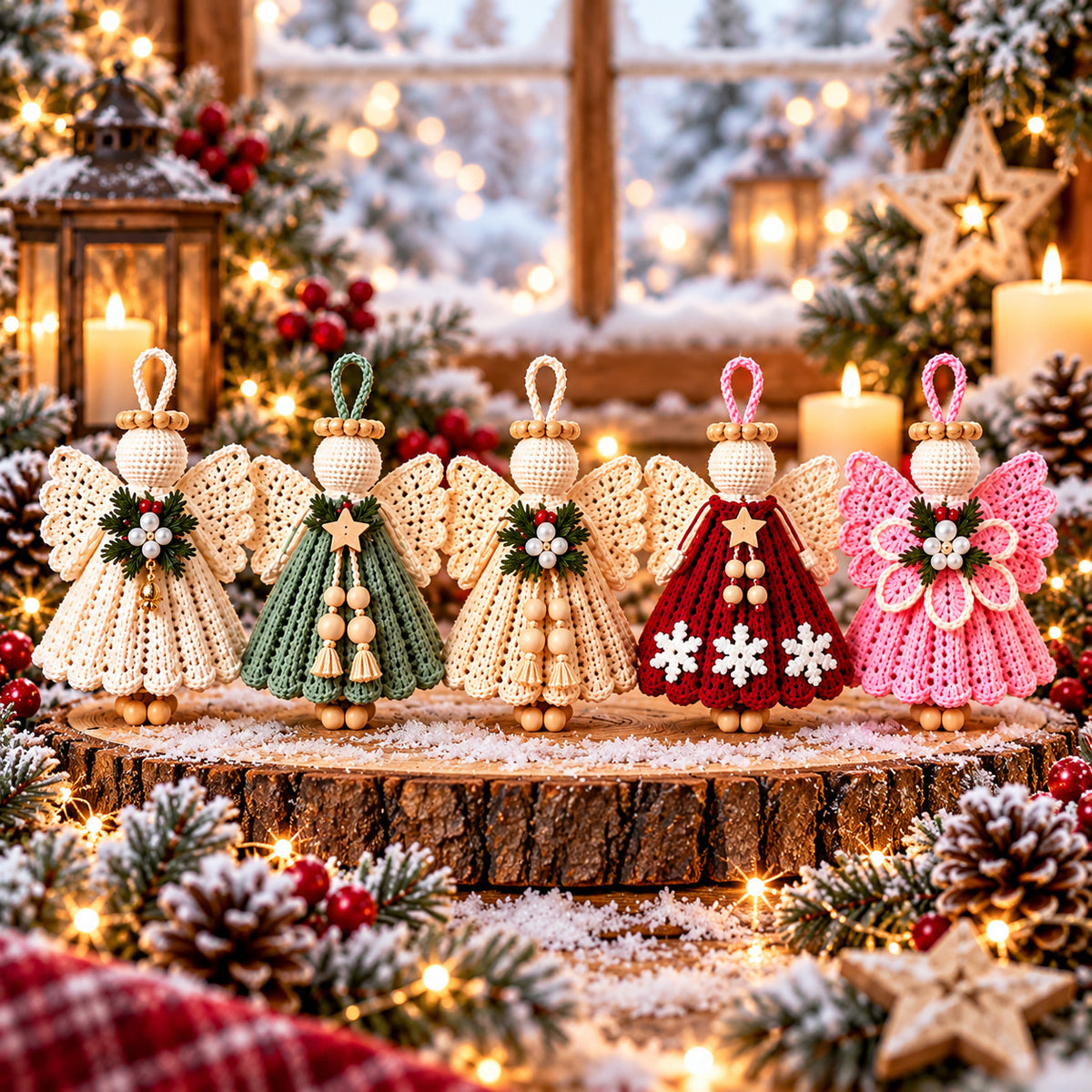 5 Crochet Angel Ornament Patterns Bundle PDF – Christmas Tree Decor