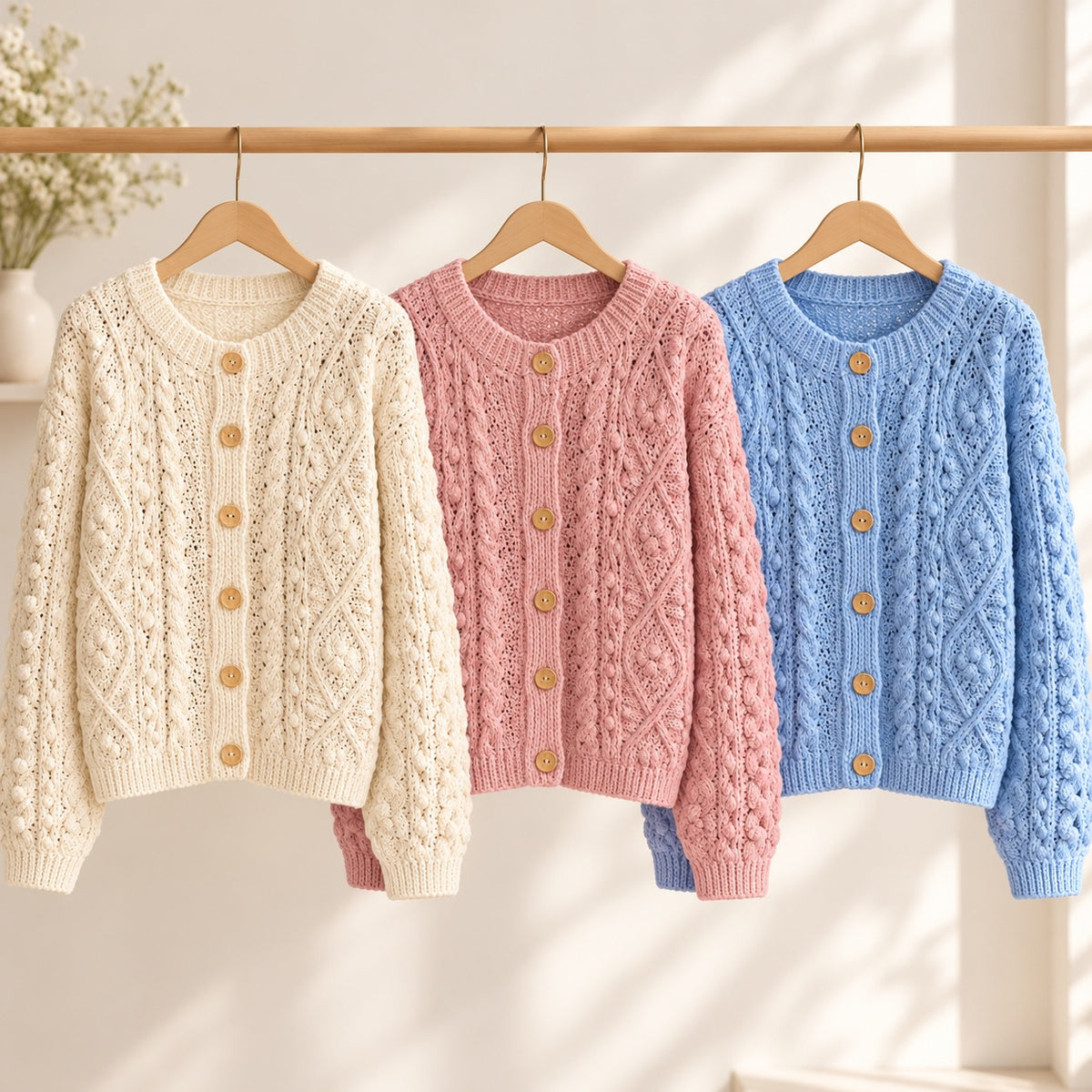Cable Crochet Cardigan Pattern PDF – Oversized Sweater XS–XL + Video Tutorial