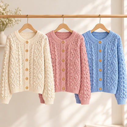 Cable Crochet Cardigan Pattern PDF – Oversized Sweater XS–XL + Video Tutorial