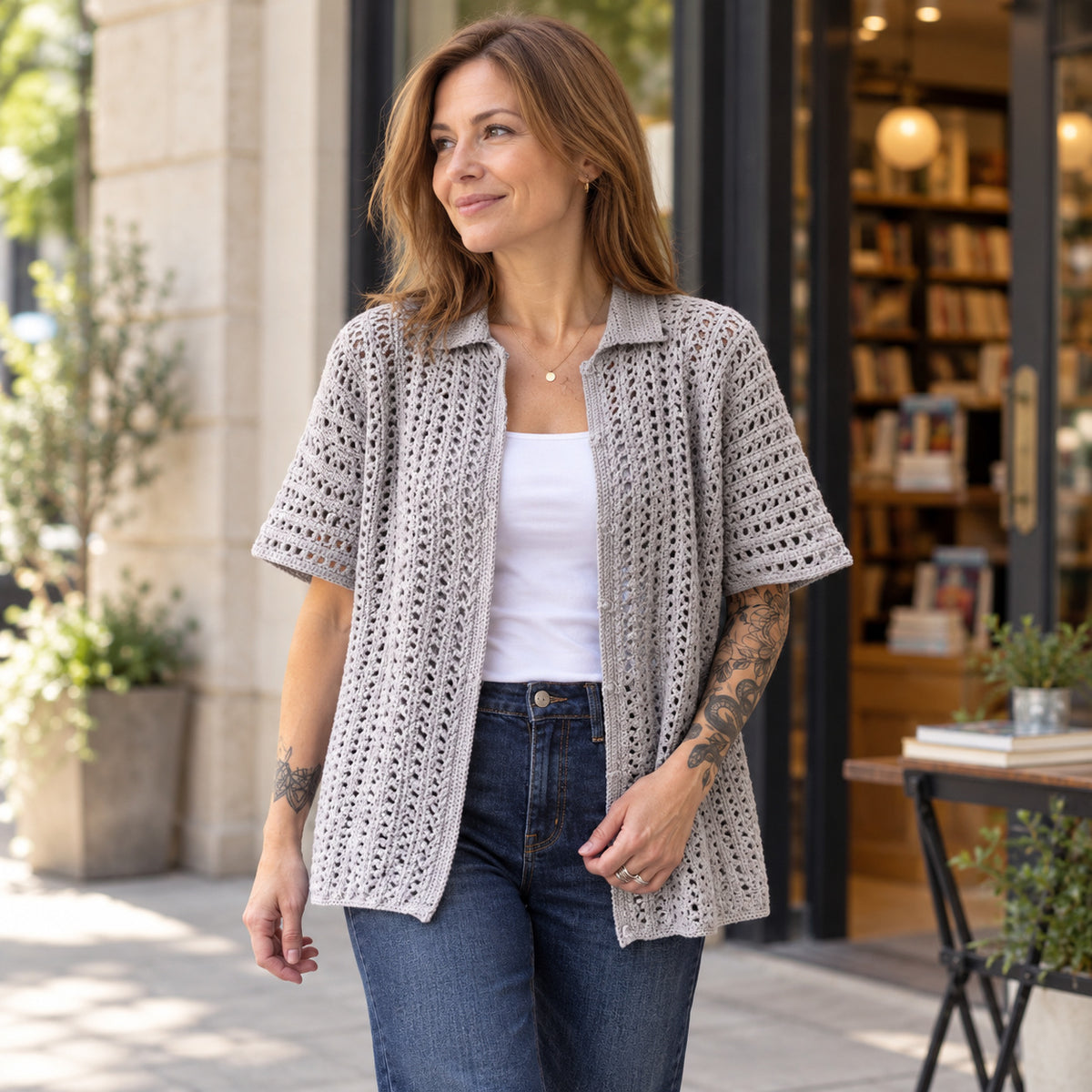 Julie Shirt Crochet Pattern PDF – Made-to-Measure Lacy Summer Top