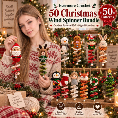 Christmas Wind Spinner Collection – 50 Crochet Pattern Bundle