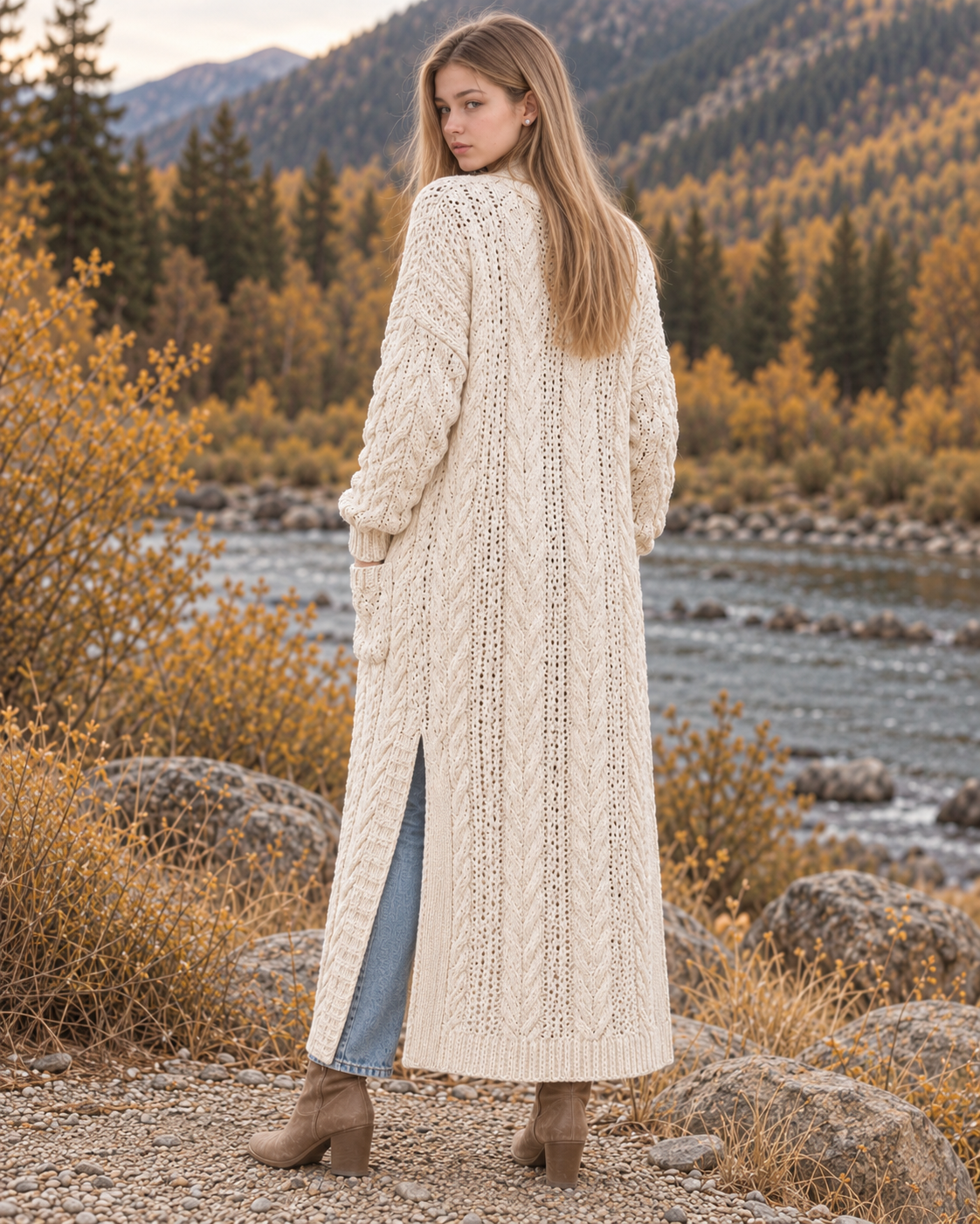 Willow Cable Duster Cardigan – PDF Crochet Pattern