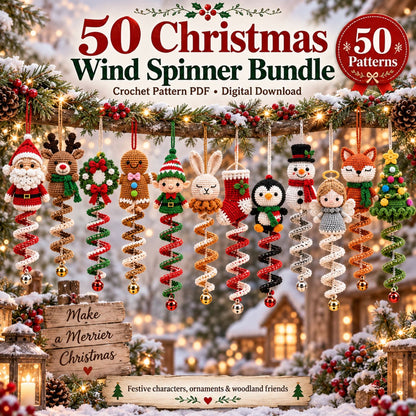 Christmas Wind Spinner Collection – 50 Crochet Pattern Bundle