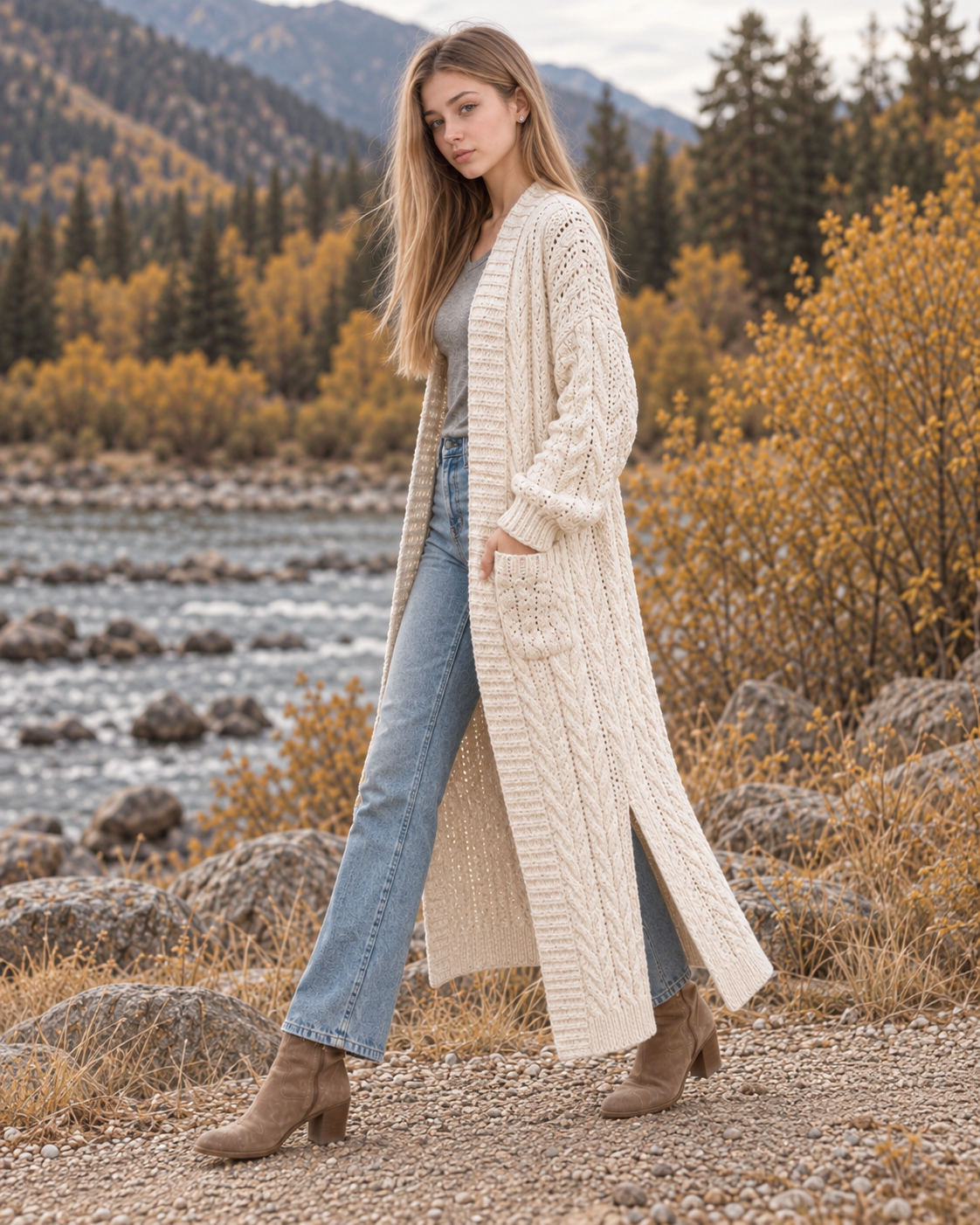 Willow Cable Duster Cardigan – PDF Crochet Pattern