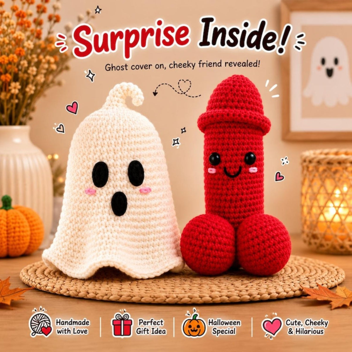 Ghost Surprise – Funny Halloween Crochet Pattern PDF