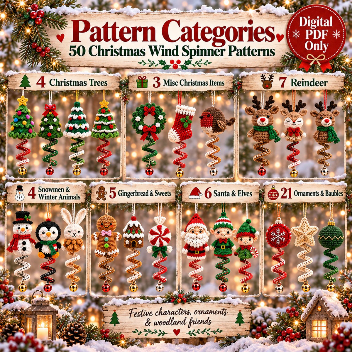 Christmas Wind Spinner Collection – 50 Crochet Pattern Bundle