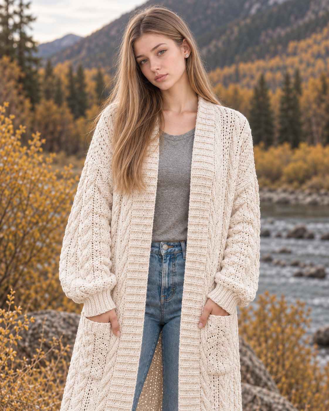 Willow Cable Duster Cardigan – PDF Crochet Pattern