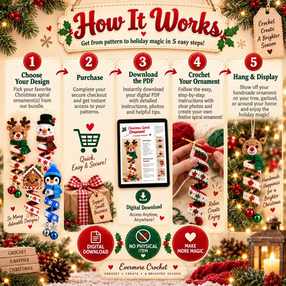 Cozy Christmas Spirals – 10+ Crochet Pattern Bundle PDF