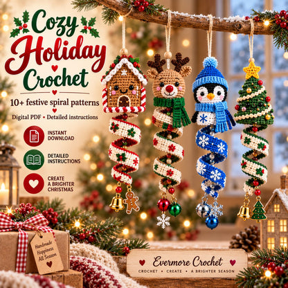 Cozy Christmas Spirals – 10+ Crochet Pattern Bundle PDF
