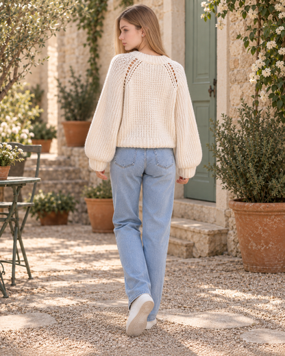 Elara Cable Sweater – PDF Crochet Pattern