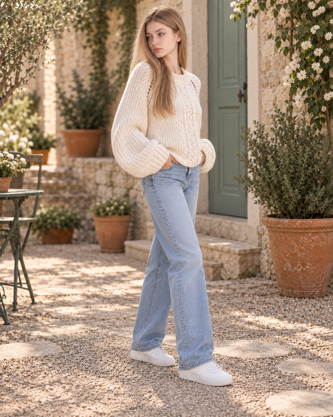Elara Cable Sweater – PDF Crochet Pattern