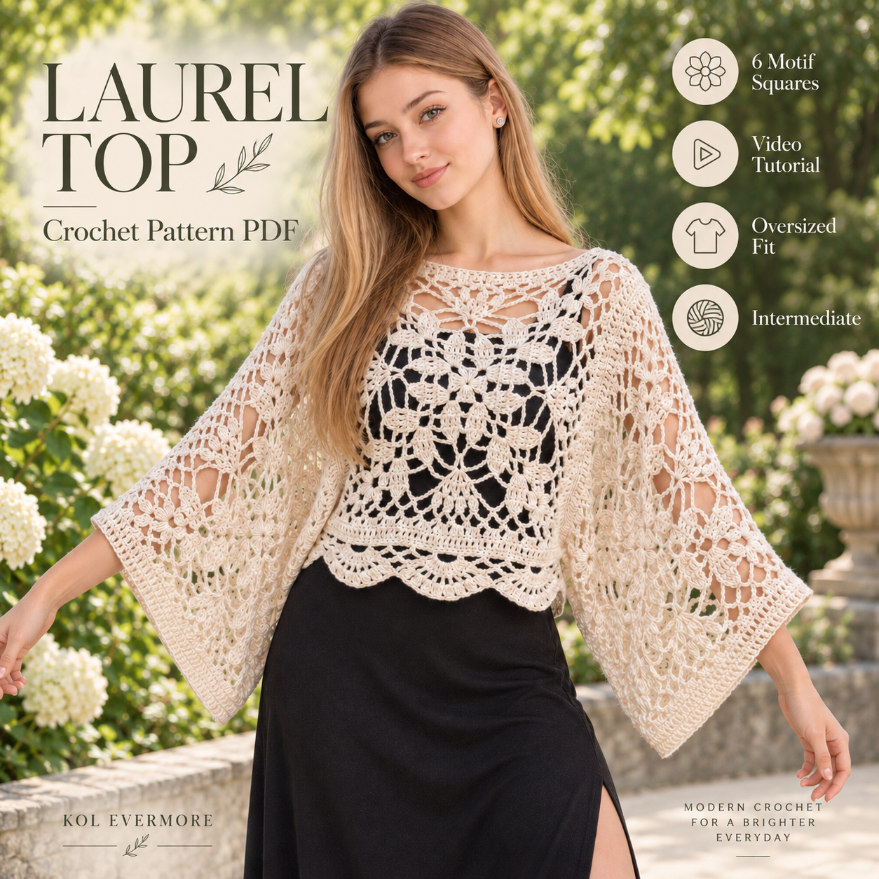 Laurel Lace Motif Top – PDF Crochet Pattern + Video Tutorial
