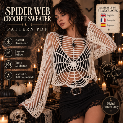 Nocturne Spider Web Sweater – PDF Crochet Pattern