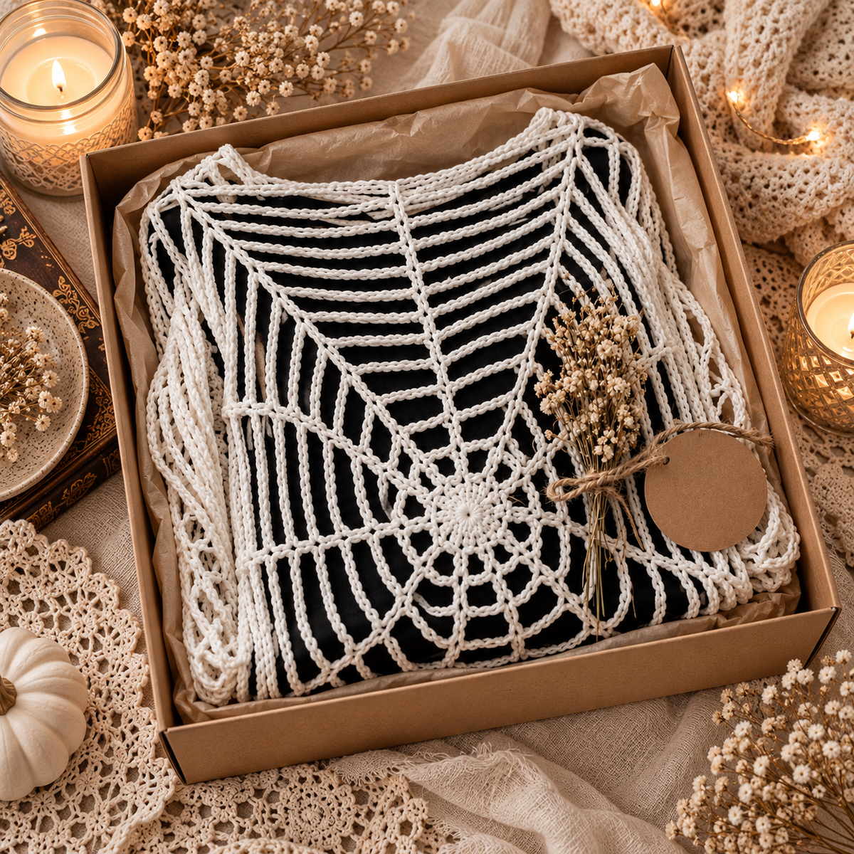 Nocturne Spider Web Sweater – PDF Crochet Pattern