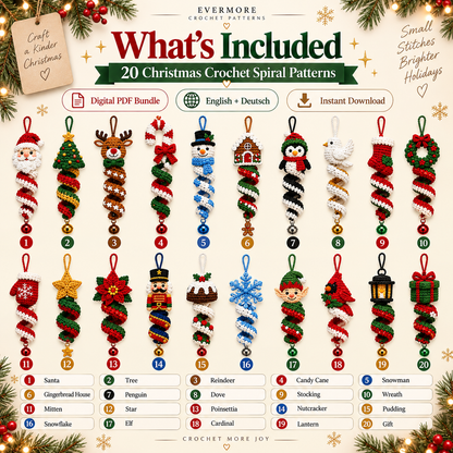 Christmas Spiral Collection – 20 Crochet Pattern Bundle