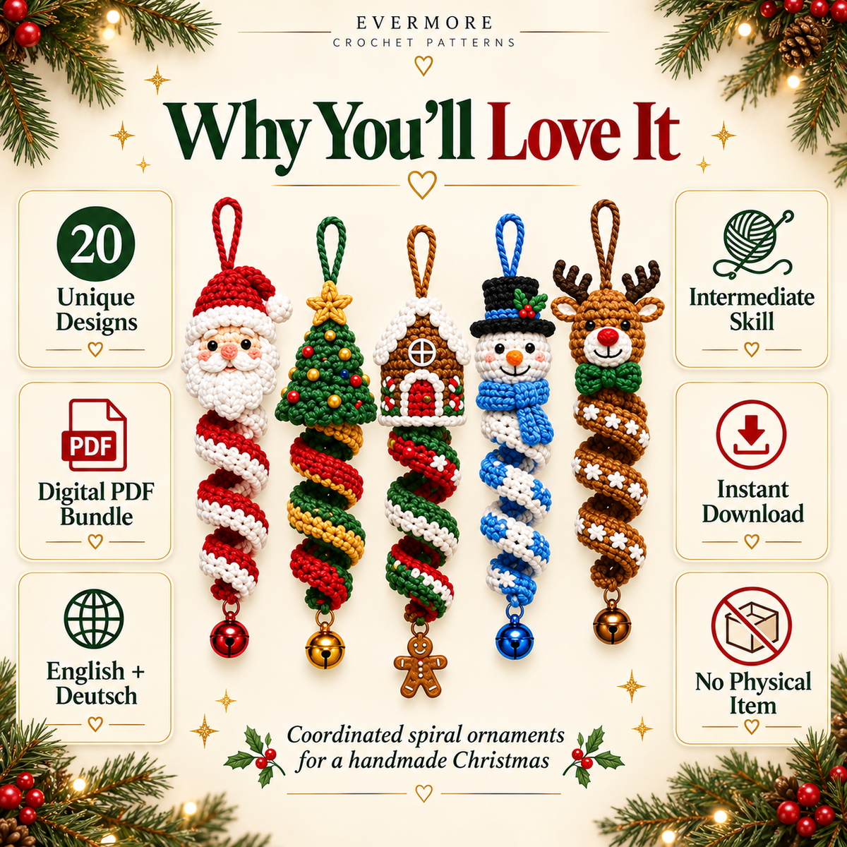 Christmas Spiral Collection – 20 Crochet Pattern Bundle