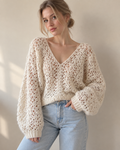 Luna Open Back Sweater – PDF Crochet Pattern